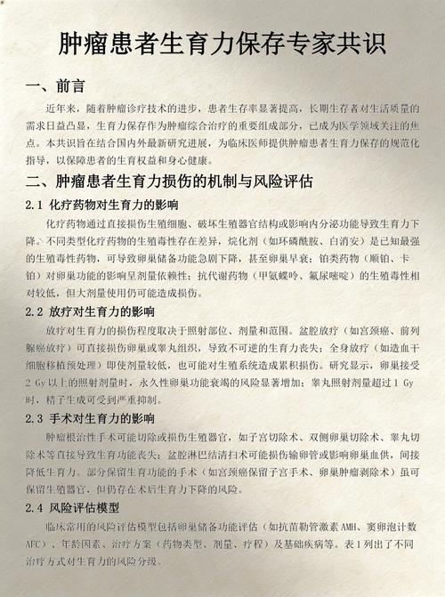 肿瘤患者生育力保存要提前多久